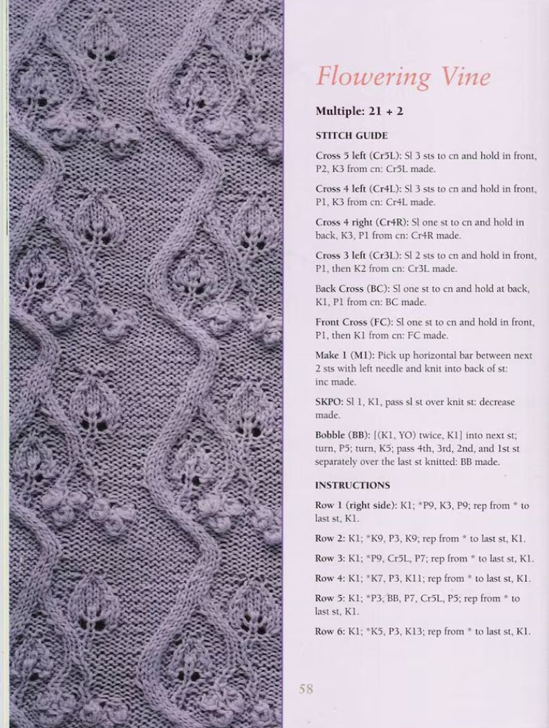 50 Knit Stitches// Knit pattern book // Knit stitches pattern// E-book// PDF pattern