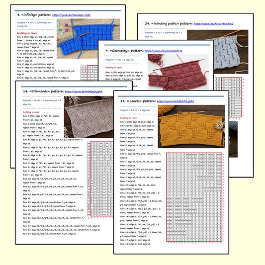 3D eBook Modèles de tricotage à l'envers | Plus de 25 points (PDF) + Video Tutorial